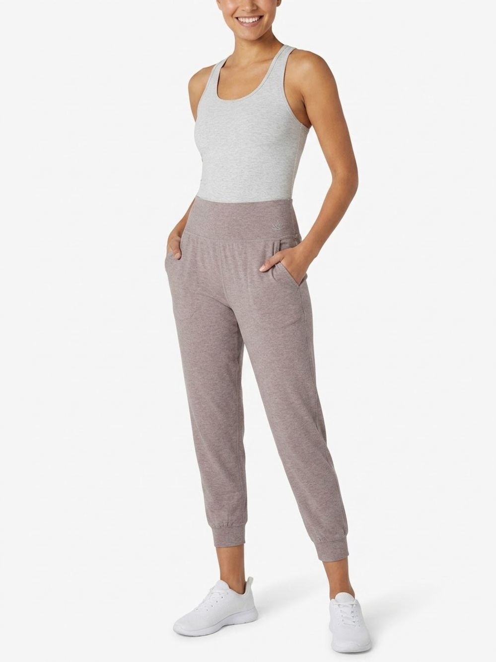 Beyond Yoga Midi Jogger Sweatpants Mauve Grey Heather Medium